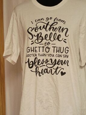 Bella Canvas White Tee with Black Script Graphic